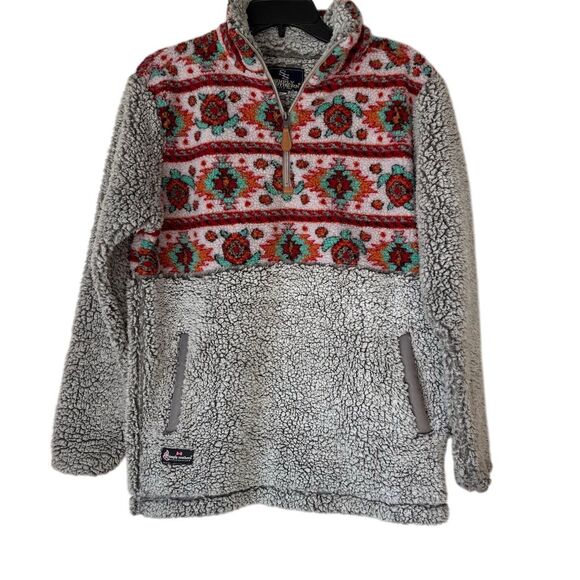 Simply Southern Jackets & Blazers - Simply Southern Women's Sherpa 1/4 Zip Pullover Jacket Gray Size S